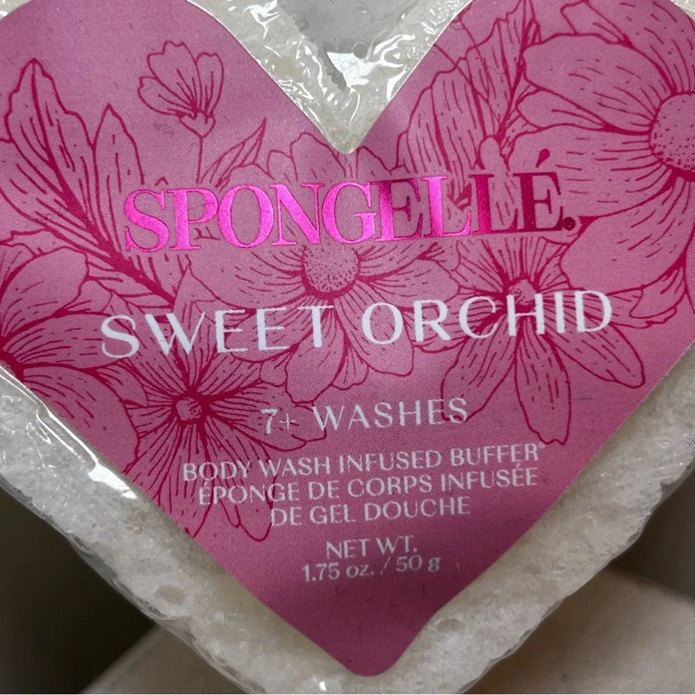 SPONGELLE Body Wash Buffer Bath Sponge Gift Heart Sweet Orchid Multi Use NWT